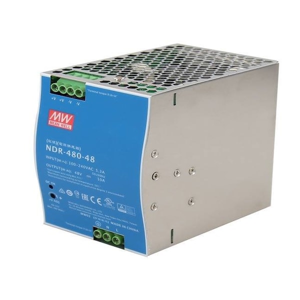 Power Supply, 90 to 264V AC/120 to 370V DC, 48V DC, 480W, 10A, DIN Rail